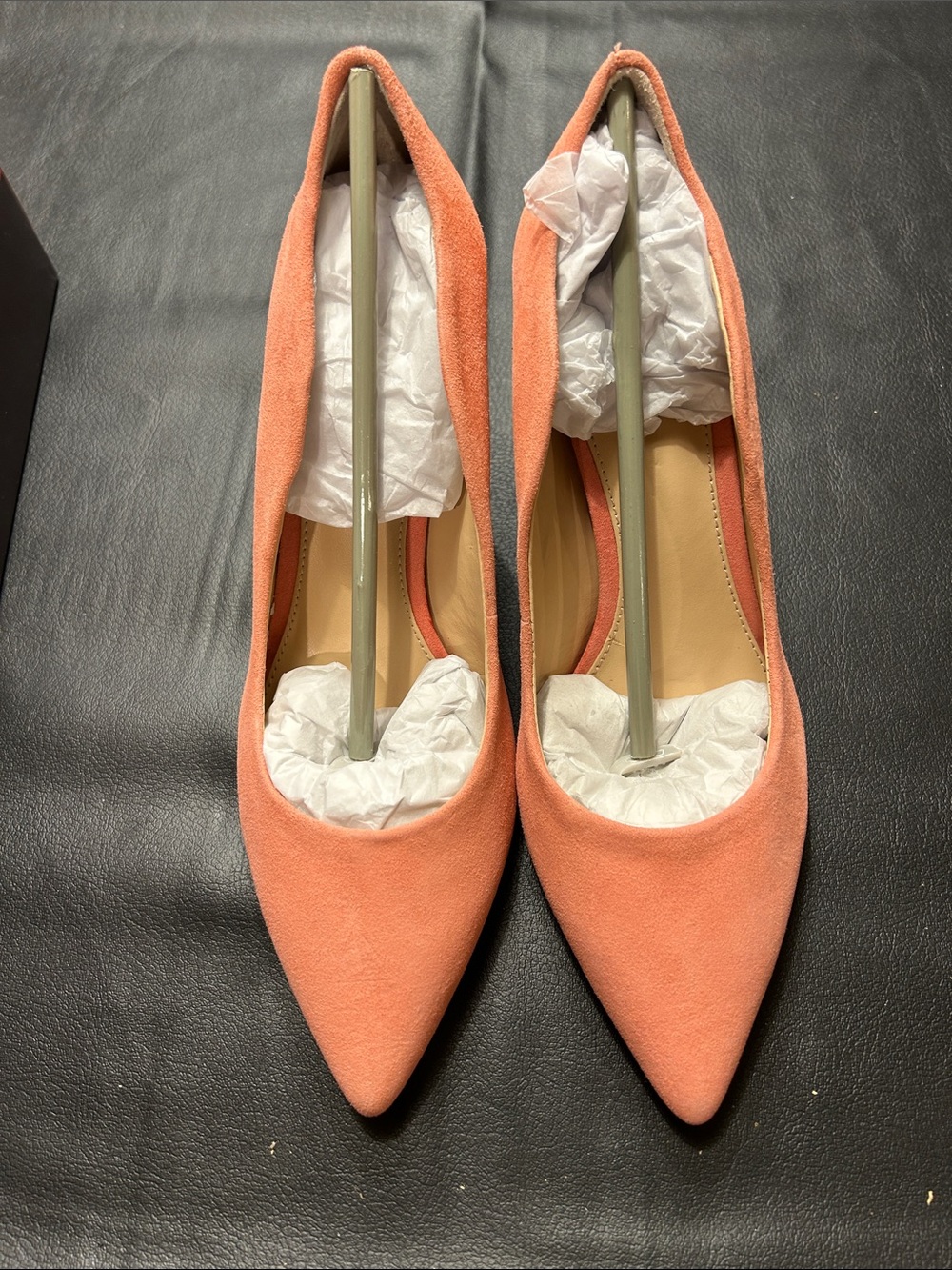 Vince Camuto Coral Pink Pointed Toe Suede Pumps - Picture 3 of 10